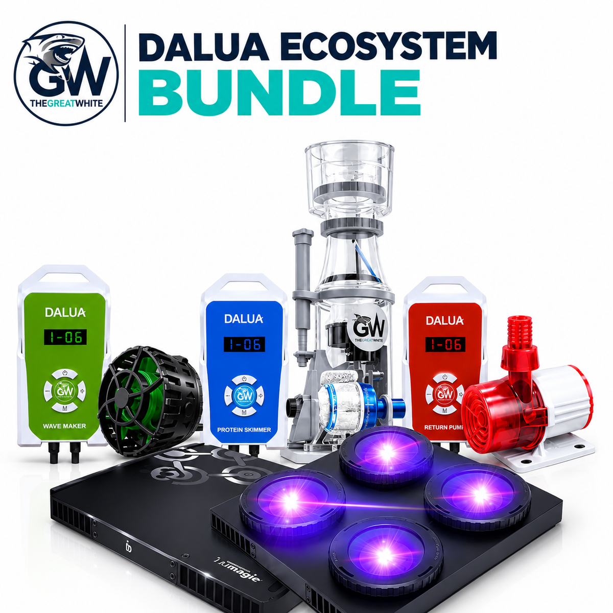 DALUA Ecosystem Bundle-WiFi Lighting + Wave Maker + Pump + Skimmer