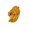 Brown rock-like object on a white background