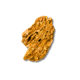 Brown rock-like object on a white background